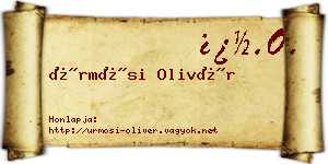 Ürmösi Olivér névjegykártya