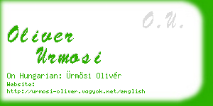 oliver urmosi business card